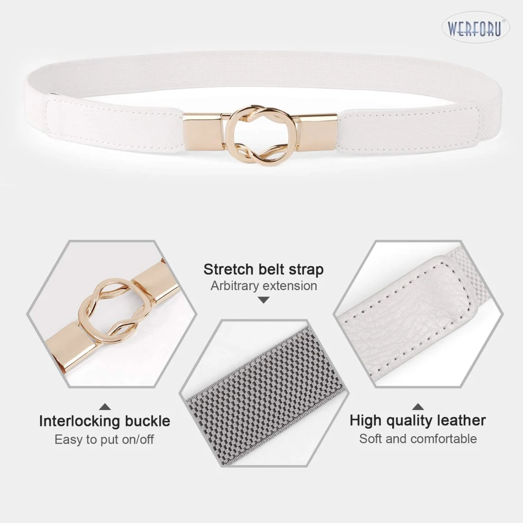 Women Skinny Belt for Dresses Retro Stretch Ladies Waist Belt Custom Lady Waist Belts