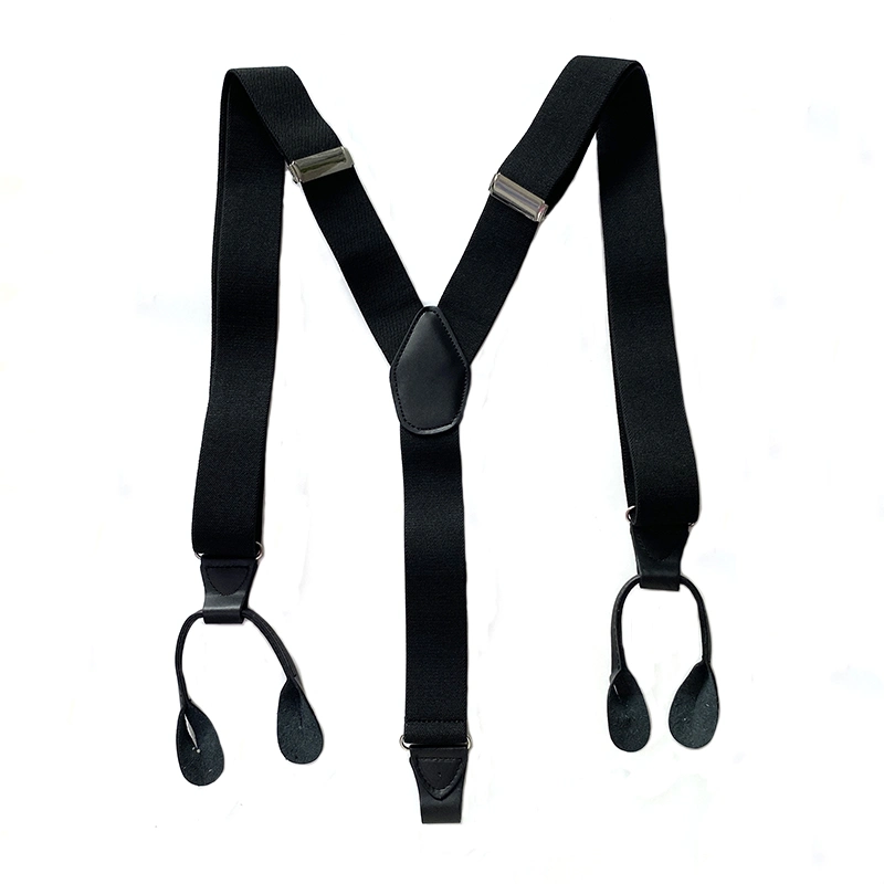 Wholesale X Back 3.5 Cm Leather Button Trousers Elastic Suspender Braces for Men